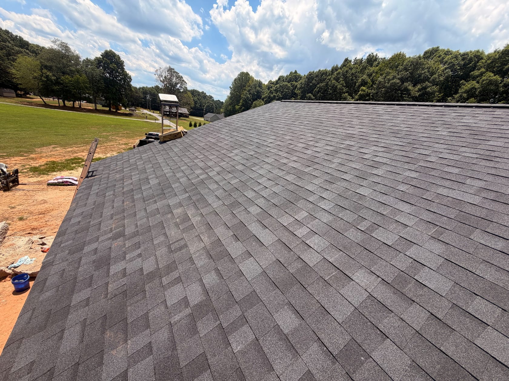 Completed shingle roof on a Lincolnton home